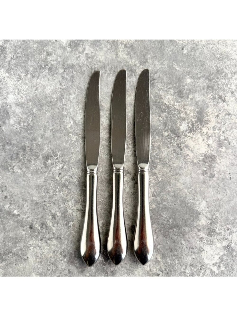 Reed & Barton Stainless Flatware Jamestown Pattern Dinner Knives 9" Set Of 3